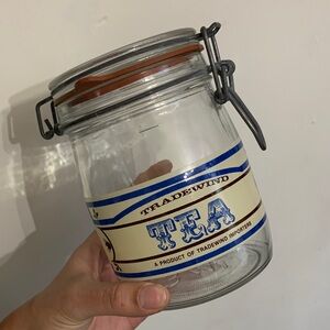 Vintage Tradewind Imports Glass “Tea” canister